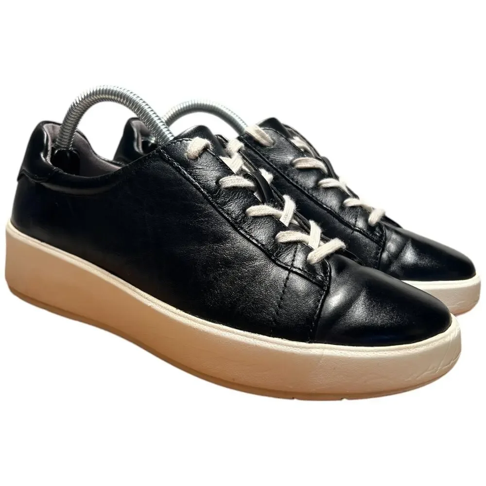 COLLECTION BY CLARKS LAYTON LACE Women's Size 6 Black Leather Sneakers Shoes - Picture 12 of 15